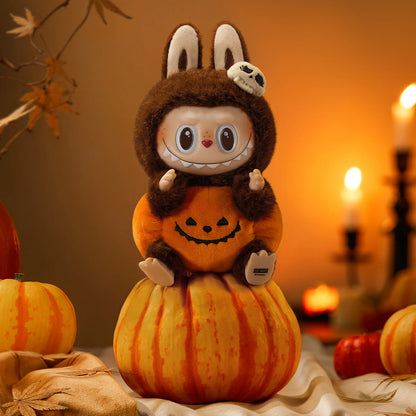 POP LABUBU Happy Halloween Party Series-Sitting Pumpkin Vinyl Plush Pendant