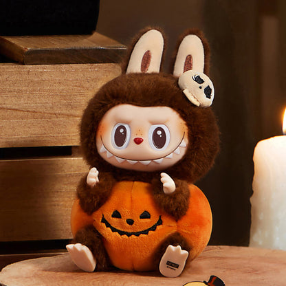 POP LABUBU Happy Halloween Party Series-Sitting Pumpkin Vinyl Plush Pendant